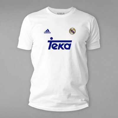 FTBL-116-Beyaz Real Madrid Nostalji Forma Tişörtü