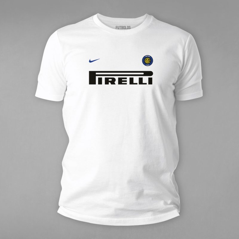 FTBL-119-Beyaz Inter Milan Nostalji Forma Tişörtü