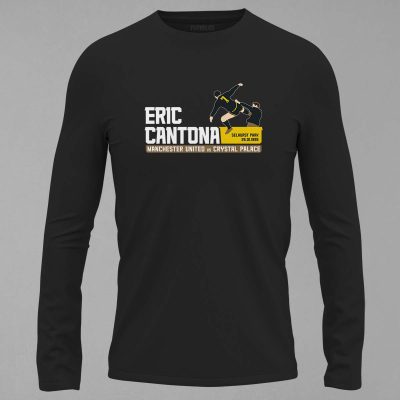 FUKT-074-Siyah Eric Cantona Uzun Kollu Tişört