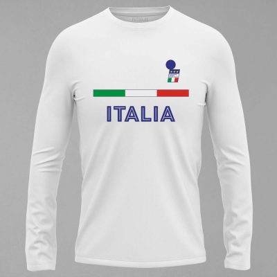 FUKT-087-Beyaz İtalya Milli Takımı Uzun Kollu Tişört