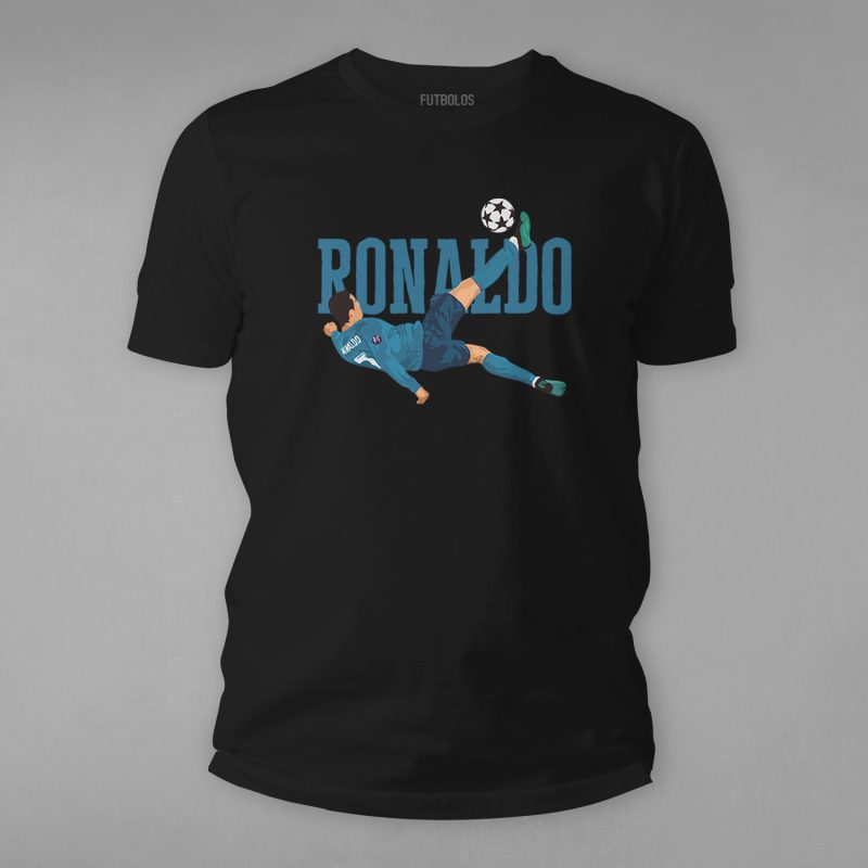 FTBL-165-Siyah Ronaldo Real Madrid Tişörtü