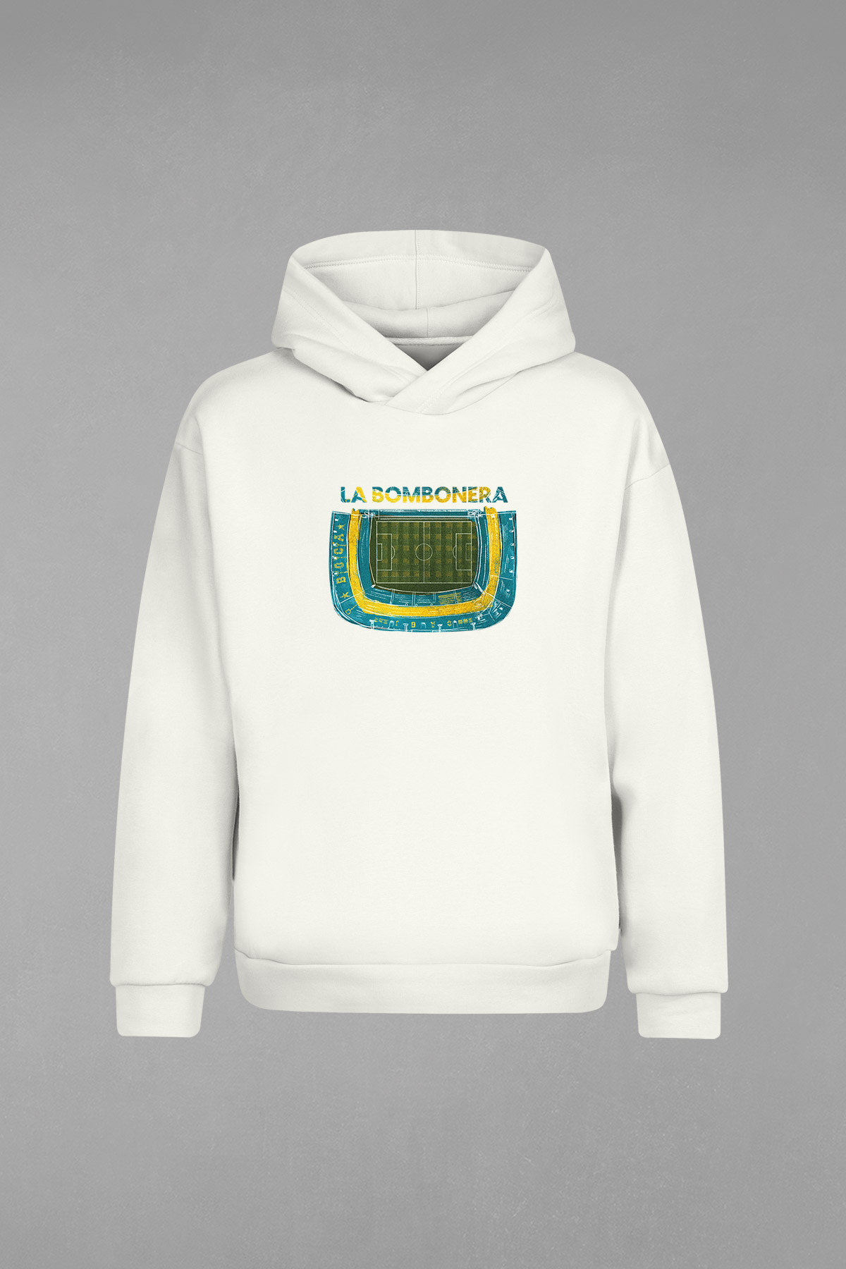 HD-005-Ekru Boca Juniors La Bombonera Kapşonlu Sweatshirt