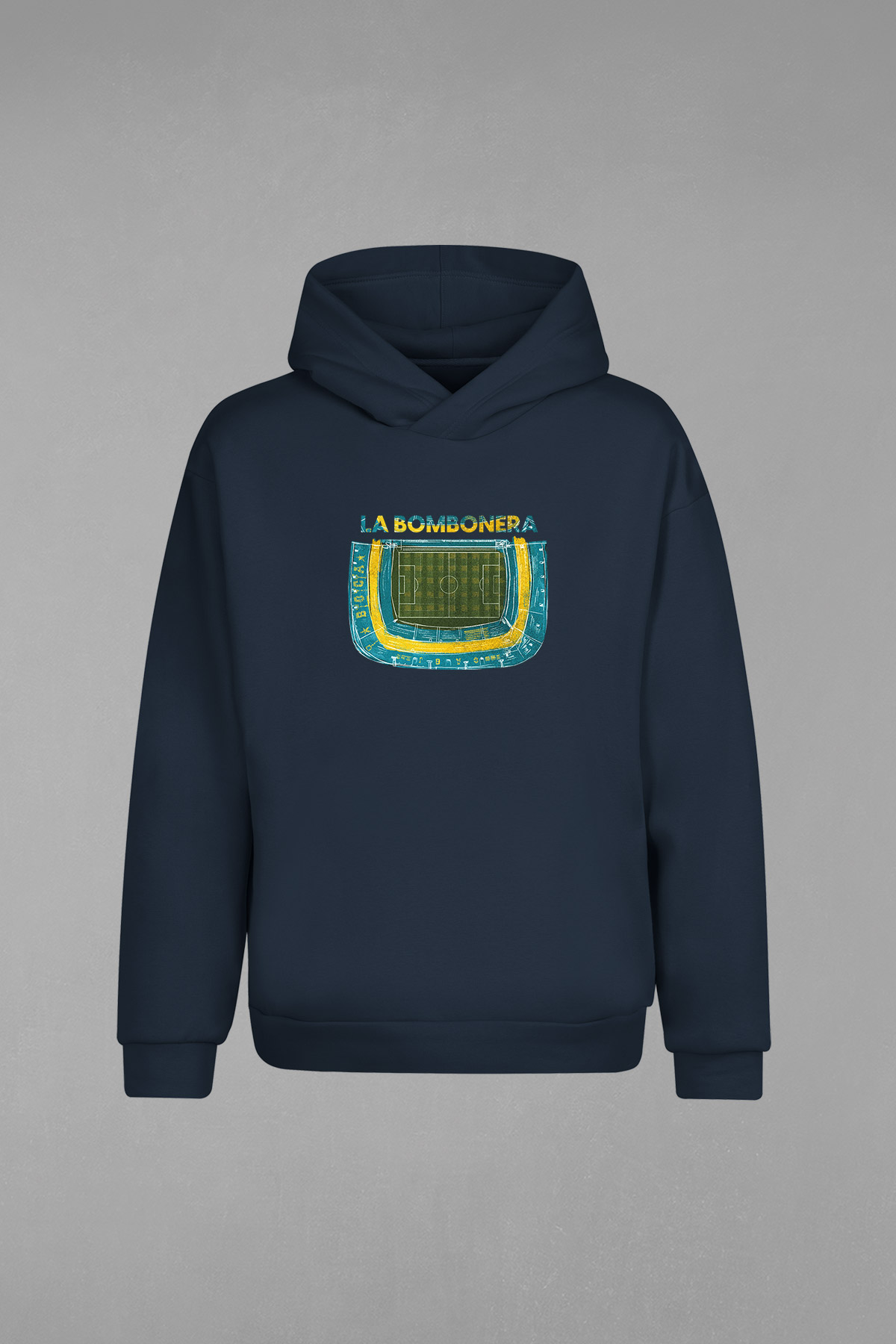 HD-005-Lacivert Boca Juniors La Bombonera Kapşonlu Sweatshirt