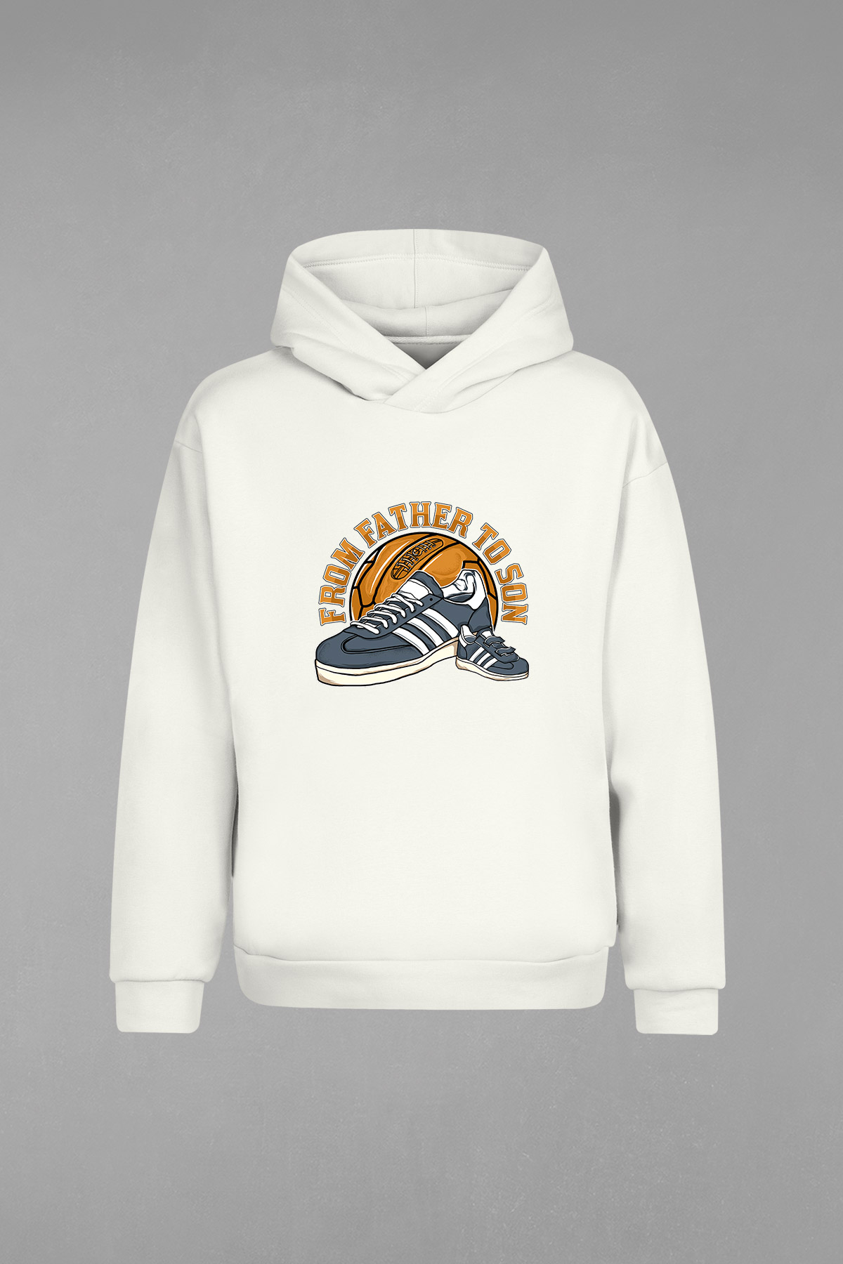 HD-047-Ekru Baba Oğul Taraftar Kapşonlu Sweatshirt