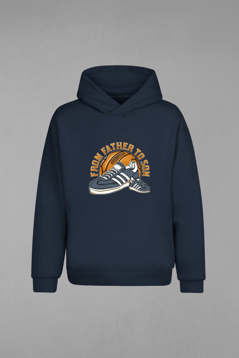 HD-047-Lacivert Baba Oğul Taraftar Kapşonlu Sweatshirt