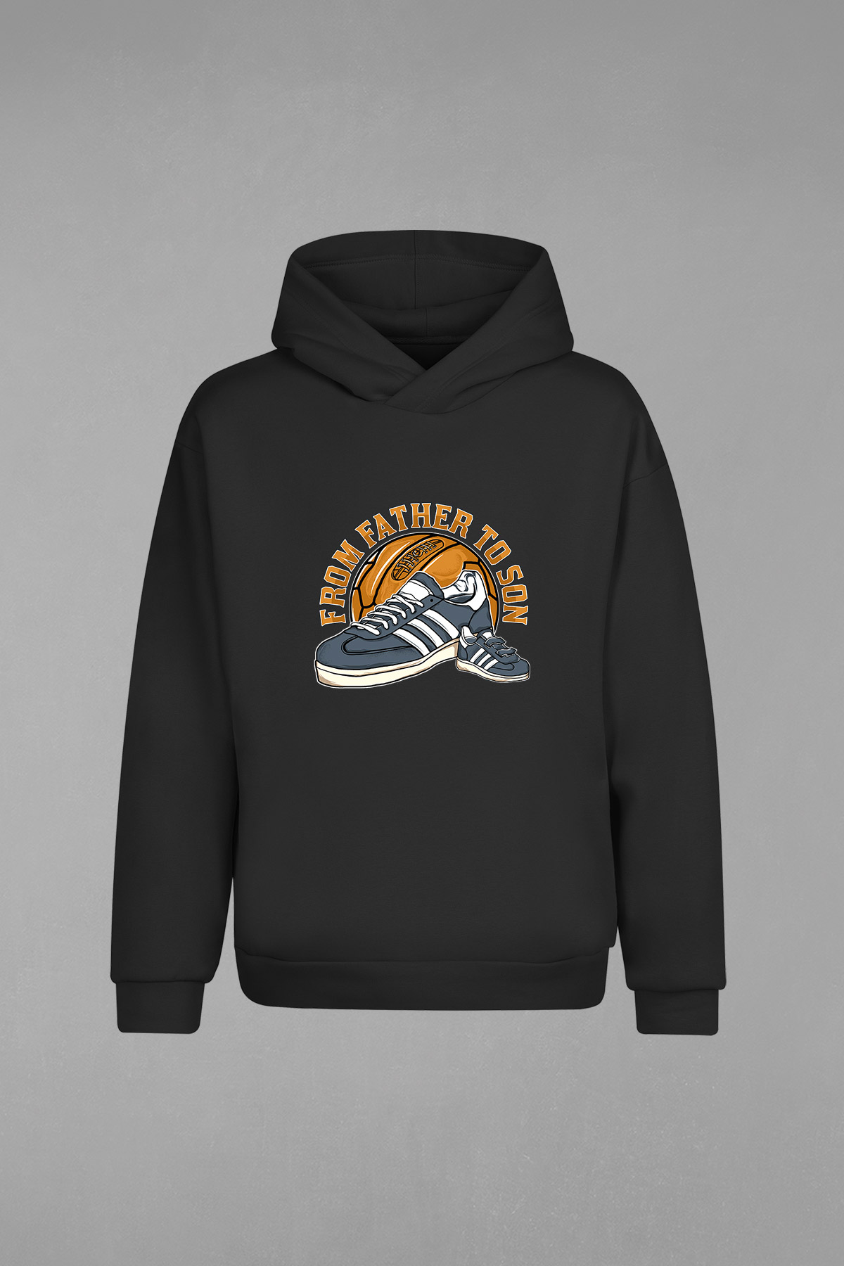 HD-047-Siyah Baba Oğul Taraftar Kapşonlu Sweatshirt