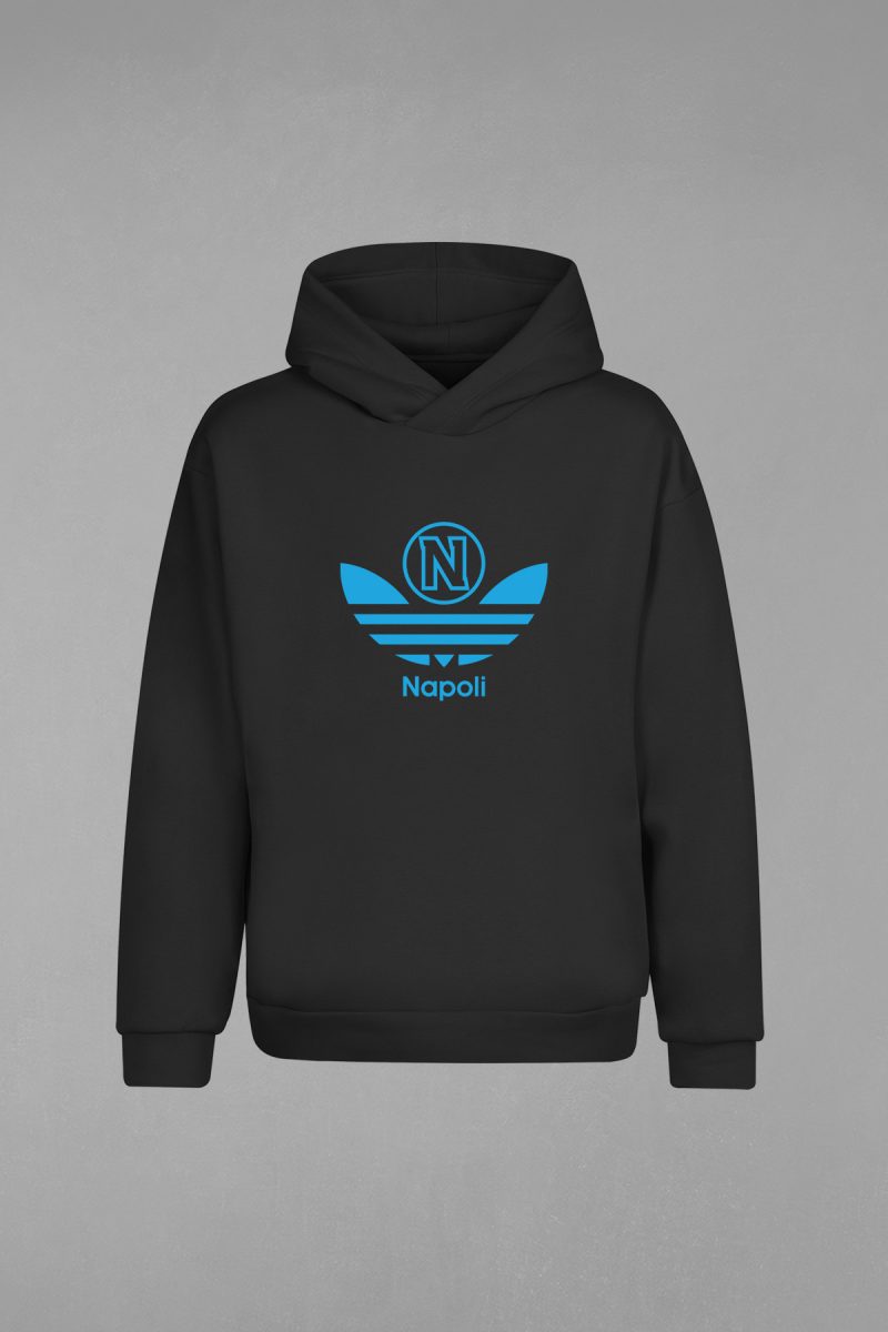 HD-054-Siyah Napoli Kapşonlu Sweatshirt
