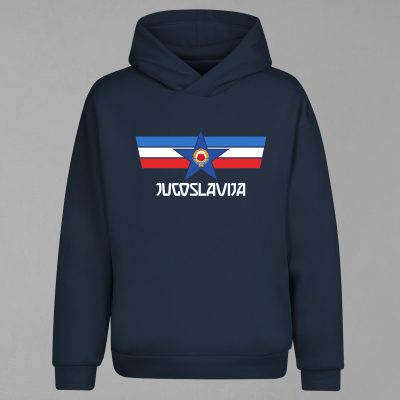 HD-107-Lacivert Yugoslavya Milli Takımı Kapşonlu Sweatshirt