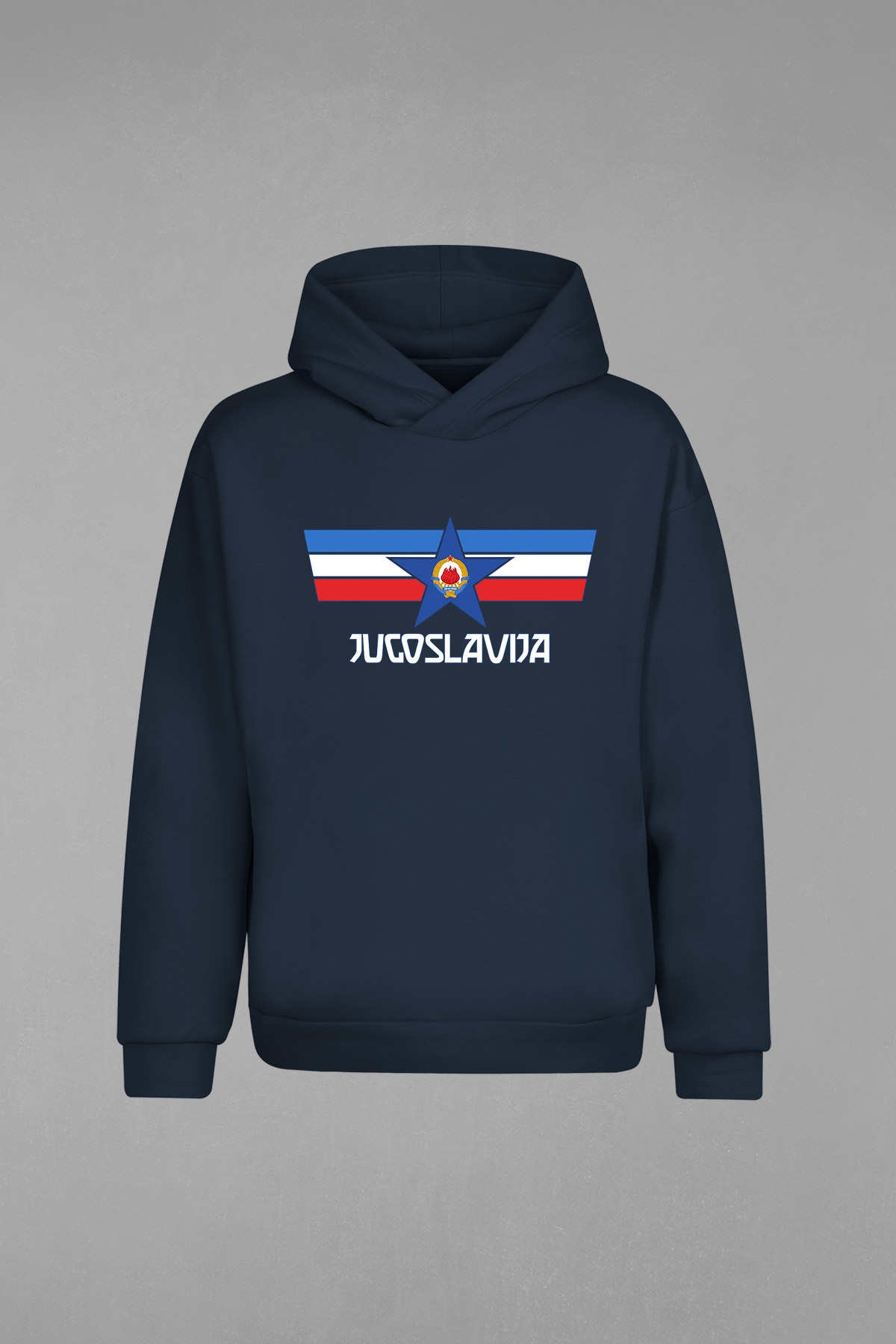 HD-107-Lacivert Yugoslavya Milli Takımı Kapşonlu Sweatshirt