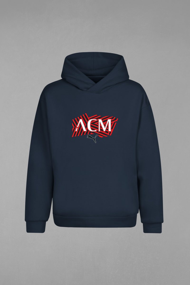 HD-136-Lacivert Associazione Calcio Milan Kapşonlu Sweatshirt