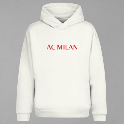 HD-137-Ekru AC Milan Kapşonlu Sweatshirt