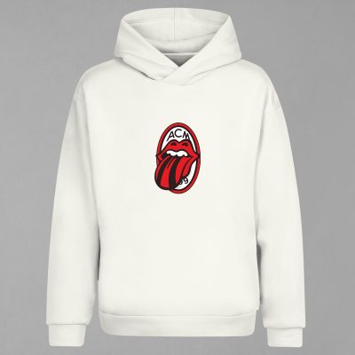 HD-158-Ekru AC Milan Rolling Stones Kapşonlu Sweatshirt