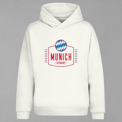 HD-161-Ekru Bayern Münih Kapşonlu Sweatshirt
