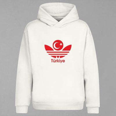 HD-209-Ekru Türkiye Milli Takımı Kapşonlu Sweatshirt