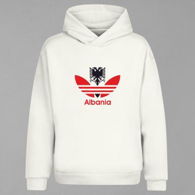 HD-211-Ekru Arnavutluk Milli Takımı Kapşonlu Sweatshirt