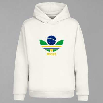 HD-213-Ekru Brezilya Milli Takımı Kapşonlu Sweatshirt